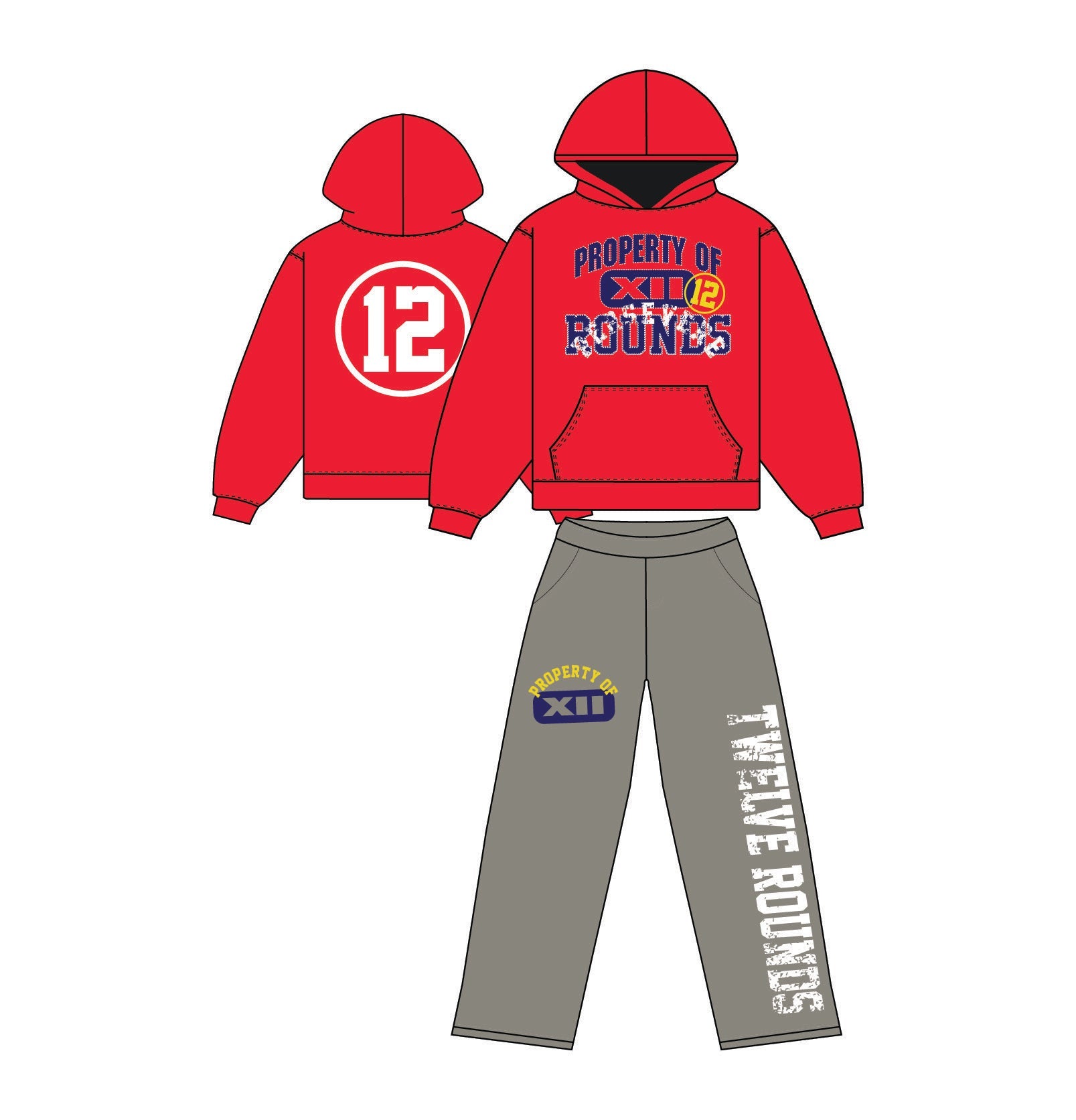 Red Property of XII Sweatsuit - Keep Swinging, LLC - Sweatuit